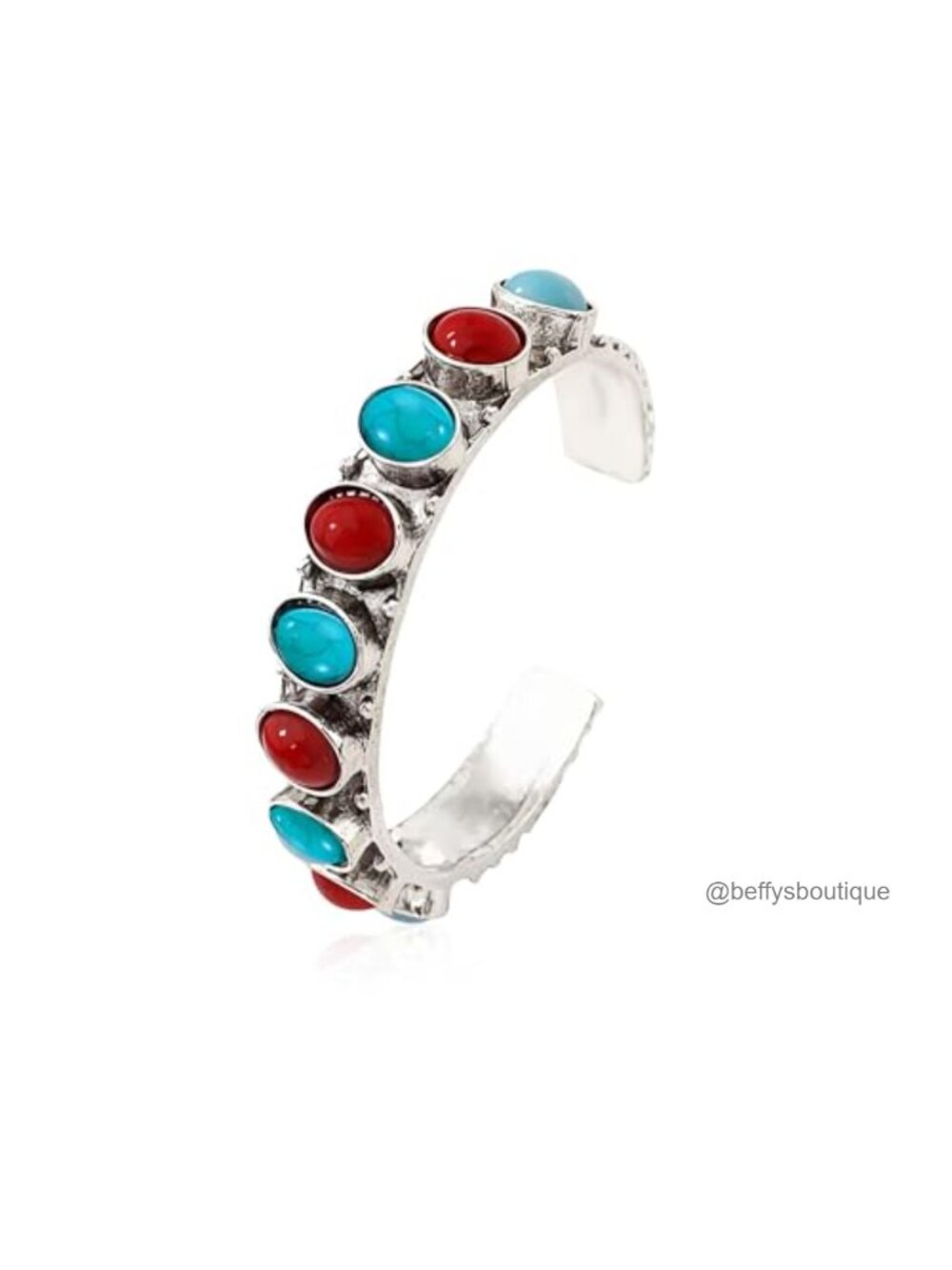Bohemian Turquoise Cuff Bangle Bracelet for Women Vintage Open Tribal Jewelry